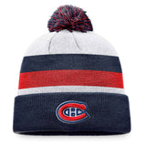 Montreal Canadiens Fanatics Branded Tricolor Cuff Pom Knit Hat
