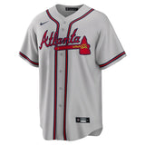 Ronald Acuna Jr. Braves d'Atlanta Chandail Player Name Jersey par Nike - Gris
