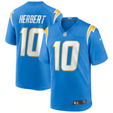 Justin Herbert #10 Chargers de Los Angles Chandail Player Game Jersey par Nike - Bleu poudre