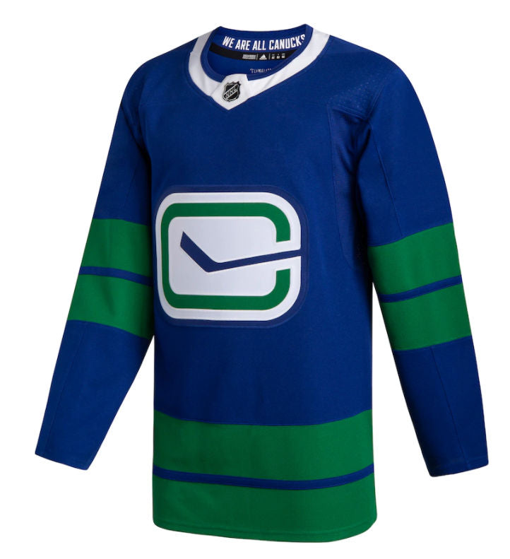 Adidas Authentic Vancouver Canucks Reverse Retro 2.0 NHL Hockey Jersey Blue  56