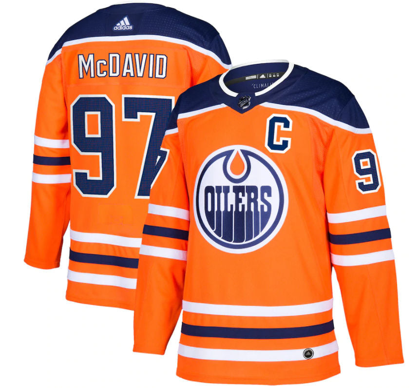 Men's Edmonton Oilers Connor McDavid adidas Orange Authentic Player Jersey