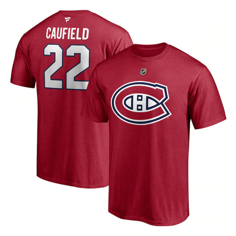Cole Caufield Montreal Canadiens Fanatics Branded Authentic Stack Player Name & Number - T-Shirt - Red