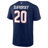 Juraj Slafkovsky Fanatics Branded Navy Logo Authentic Stack Name & Number - T-Shirt