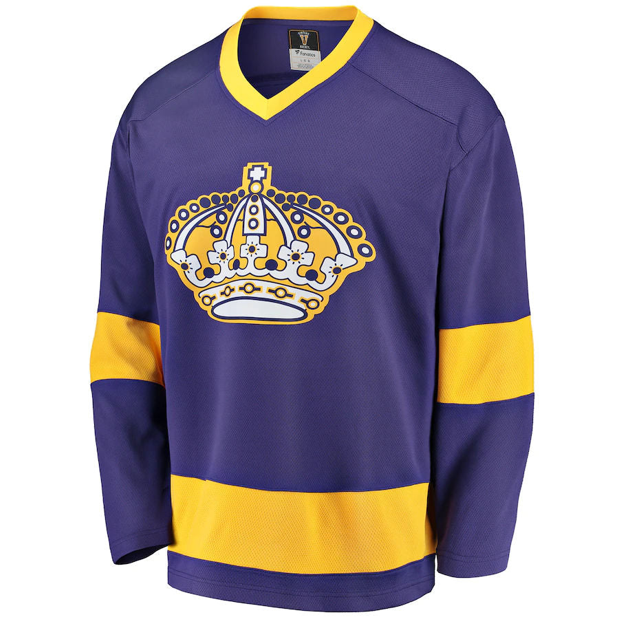 Men's Los Angeles Kings Fanatics Branded Purple/Gold Premier Breakaway Heritage Blank Jersey