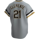 Men's Pittsburgh Pirates Roberto Clemente Nike Gray Road Cooperstown Collection Player Jersey