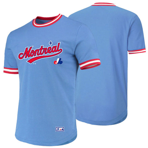 Men's Majestic Light Blue Montreal Expos Road Cooperstown Collection Team  Cool Base Jersey