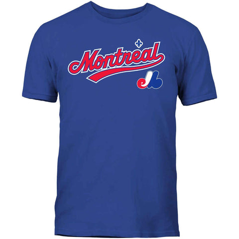 T-shirt des Expos de Montréal bleu marine de la MLB primaire - Bulletin
