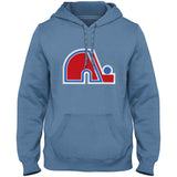 Chandail à capuchon Nordiques de Québec vintage NHL Express avec logo -  Bleu clair
