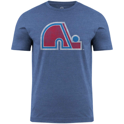Quebec Nordiques NHL Vintage Distressed Logo Heathered T-Shirt - Bulletin