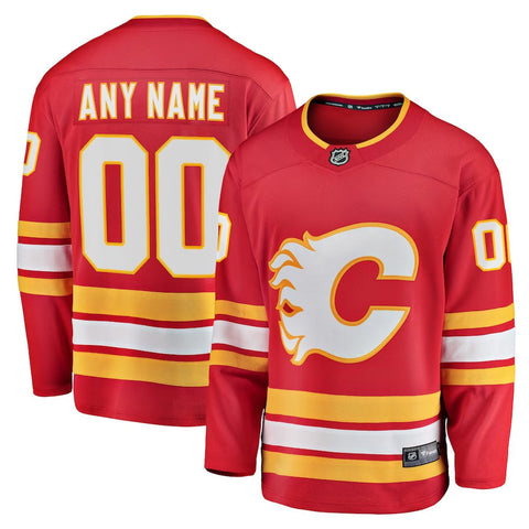 Chandail personnalisé Flames de Calgary Breakaway marque Fanatics - Rouge