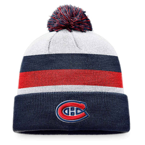Bonnet en tricot à pompon tricolore Canadiens de Montréal - Fanatics