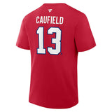 Cole Caufield Canadiens de Montréal Canadiens Fanatics T-Shirt Joueur #13 Fanatics Nom et Numéro du joueur - Rouge