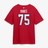 Jakub Dobes T-shirt authentique rouge des Canadiens de Montréal de la LNH pour homme de marque Fanatics