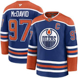Chandail Connor McDavid des Oilers d'Edmonton premium bleu royal de Fanatics