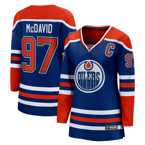 Chandail Connor McDavid pour femmes domicile bleu royal  des Oilers d'Edmonton  Fanatics Breakaway