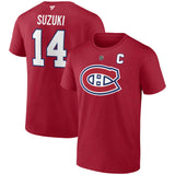 Nick Suzuki Canadiens de Montréal T-shirt Joueur #14 Marque Fanatics Nom et numéro du joueur - Rouge