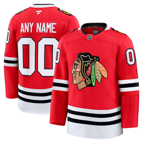 Chandail personnalisé Premium Fanatics domicile des Chicago Blackhawks - Rouge