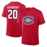 T-shirt Juraj Slafkovský Fanatics Authentic Stack nom et numéro rouge pour homme des Canadiens de Montréal