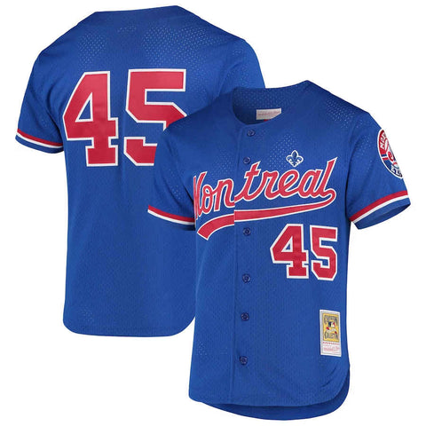 Pedro Martinez Montreal Expos Mitchell & Ness Cooperstown Collection Mesh Batting Practice Button-Up Jersey - Blue