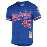 Pedro Martinez Montreal Expos Mitchell & Ness Cooperstown Collection Mesh Batting Practice Button-Up Jersey - Blue