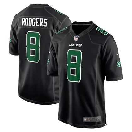 Aaron Rodgers #8 Jets de New York Chandail Fashion Game par Nike - Noir