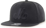 '47 Montreal Expos Captain Snapback Cap Cooperstown Black on Black Hat