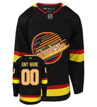 Men's Vancouver Canucks adidas Black Flying Skate - Authentic Player Jersey