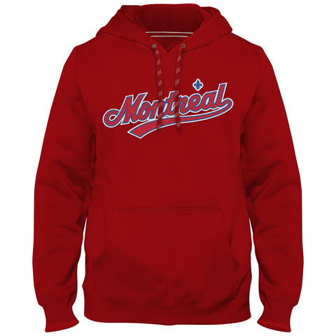 Montreal Expos Cooperstown Twill Montreal Logo Hoodie (Red)
