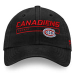 Montreal Canadiens Fanatics Authentic Pro Rinkside Structured Adjustable Wordmark Cap - Black