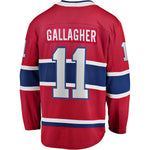 BRENDAN GALLAGHER Canadiens de Montréal Fanatics Rouge Chandail de joueur échappée