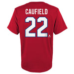 Cole Caufield Youth Montreal Canadiens T-Shirt - Red