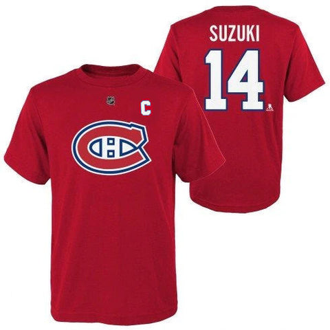 Nick Suzuki T-Shirt Pour Jeune Canadiens de Montréal - Rouge