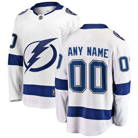 Tampa Bay Lightning Fanatics Branded Away Breakaway Custom Jersey - White