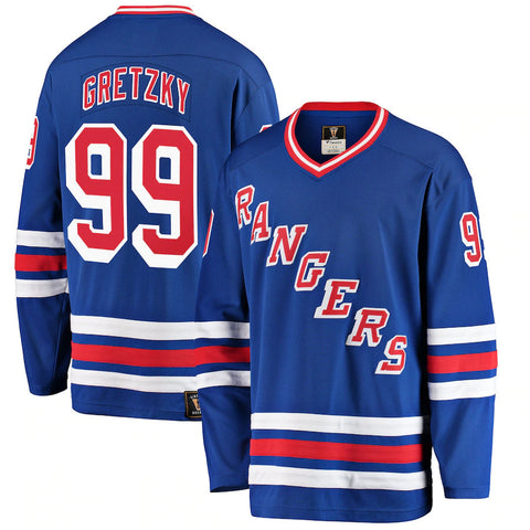 Men's New York Rangers Wayne Gretzky Fanatics Branded Blue Premier Retired - Payer Jersey