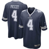 Dak Prescott #4 Cowboys de Dallas Chandail Game Player par Nike - bleu marine