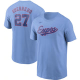 Vladimir Guerrero #27 Expos de Montréal T-Shirt Poudre Bleu par Nike
