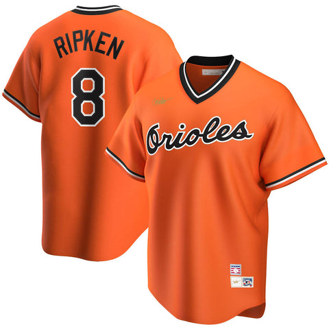 Men’s Nike Cal Ripken Jr. Baltimore Orioles Cooperstown Collection Orange Jersey
