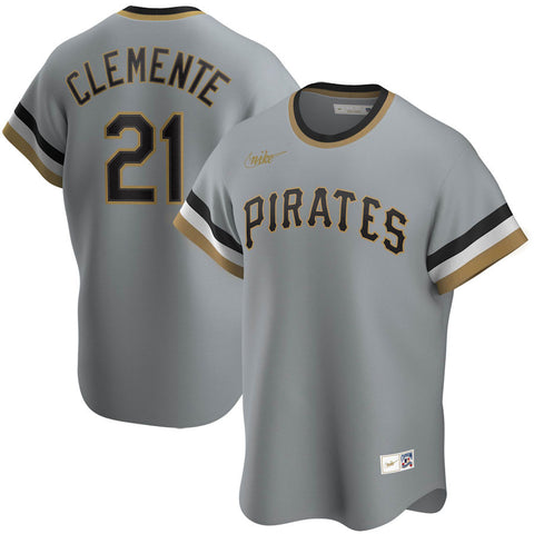 Roberto Clemente Pirates de Pittsburgh Chandail Nike Collection Cooperstown - Gris  