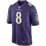 Lamar Jackson #8 Ravens de Baltimore Chandail Game Player Jersey par Nike - violet