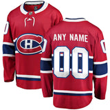 Customized Men's ANY NAME Montreal Canadiens Fanatics Branded Breakaway Jersey - Red