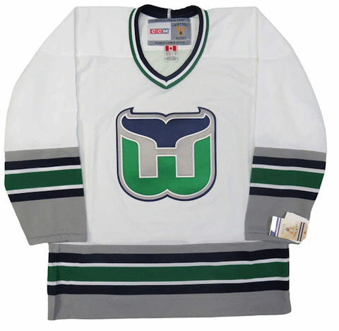 Customized Hartford Whalers Vintage White 1992 Replica Jersey - CCM
