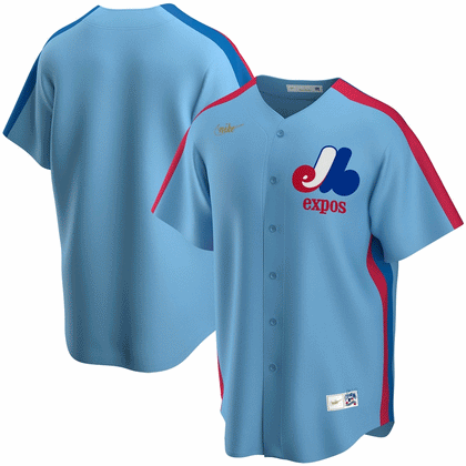Men's Montreal Expos Nike Baby Blue Road Cooperstown Collection Team Jersey
